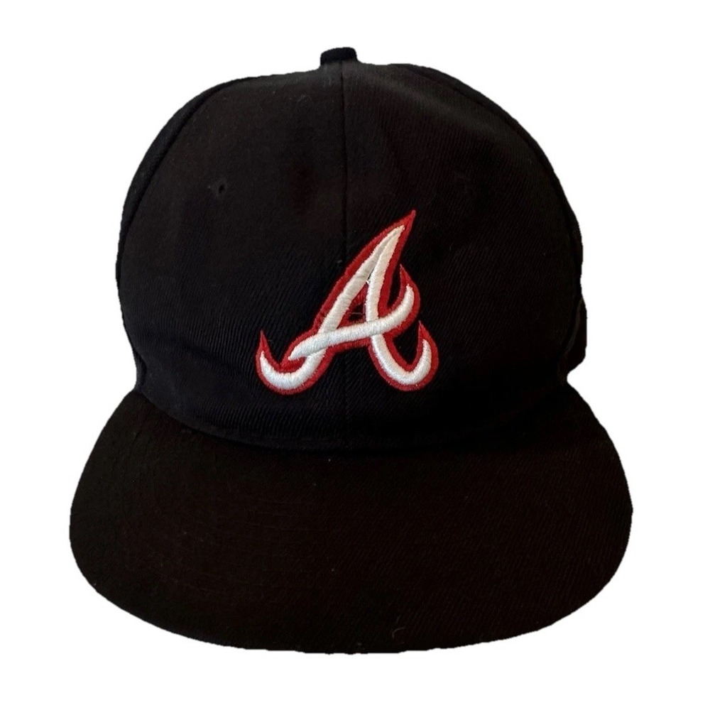 Atlanta Braves Hat Cap Fitted Adult Large White Red Baseball Logo New Era Mens